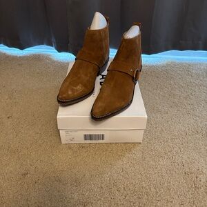 Able Women's Tan Suede Ankle Booties